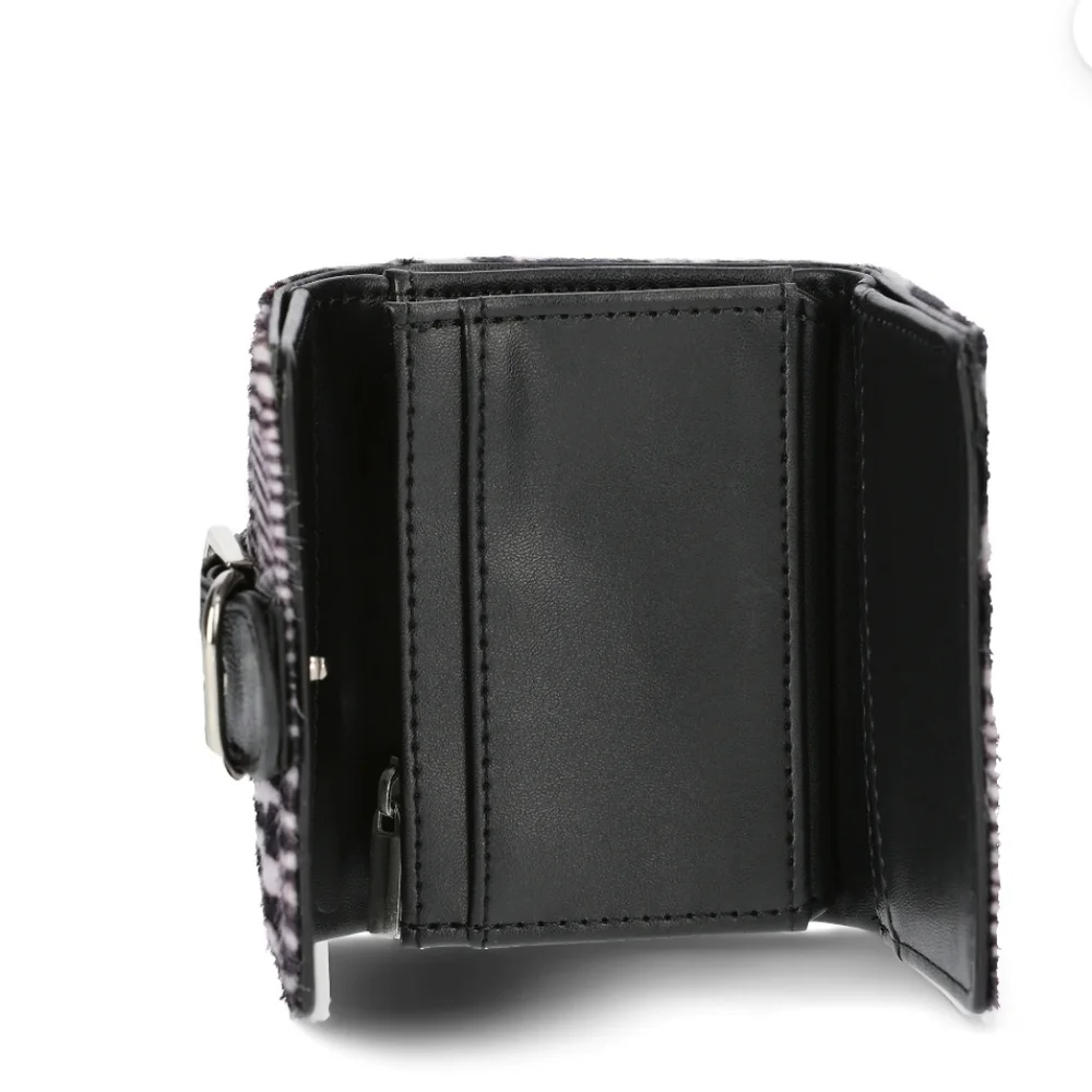 Zebra Print Buckle Wallet - Black & White.  2
